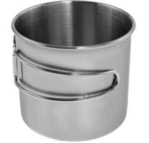 Kubek stalowy Mil-Tec ze skladanym uchwytem 600 ml