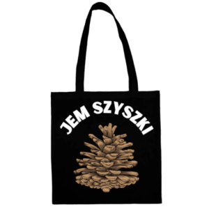 Torba bawełniana czarna "JEM SZYSZKI"